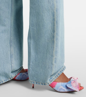 Mulazee bow-detail floral chiné mules | Christian Louboutin