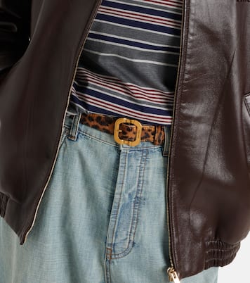 Leopard-print calf hair belt | Miu Miu