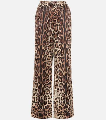 Leopard-print silk pants | Dolce&Gabbana