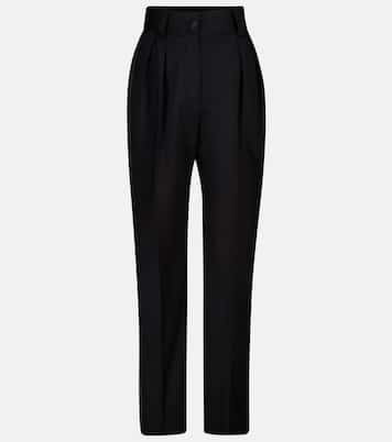 High-rise straight stretch-wool pants | Miu Miu