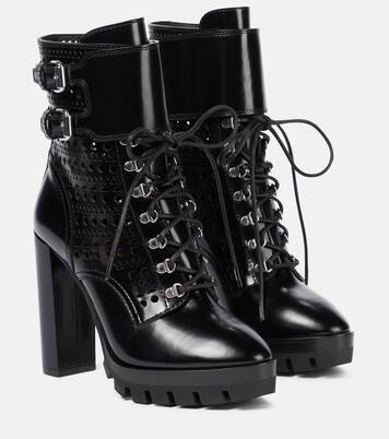 Botas de piel acordonadas corte láser | Alaïa