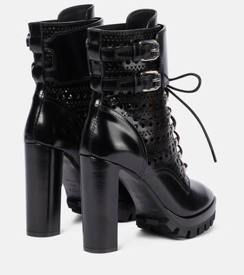 Botas de piel acordonadas corte láser | Alaïa