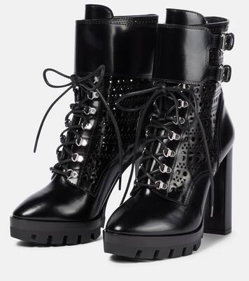 Botas de piel acordonadas corte láser | Alaïa