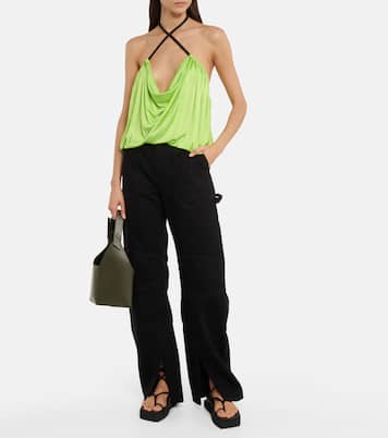 Pauline leather-trimmed top | The Attico