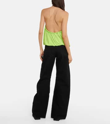 Pauline leather-trimmed top | The Attico