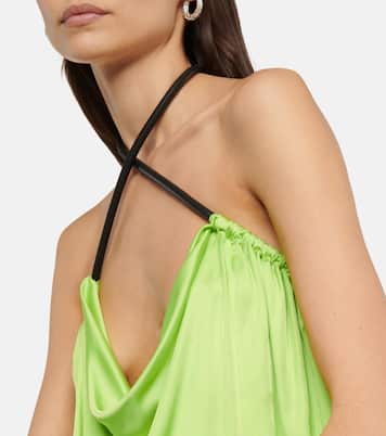 Pauline leather-trimmed top | The Attico
