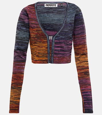 Space-dyed cropped cardigan | Rotate