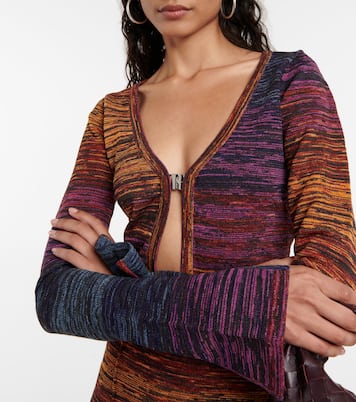 Space-dyed cropped cardigan | Rotate