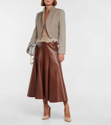 Sheer ruffled silk chiffon top | Fendi