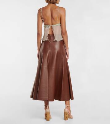 Sheer ruffled silk chiffon top | Fendi