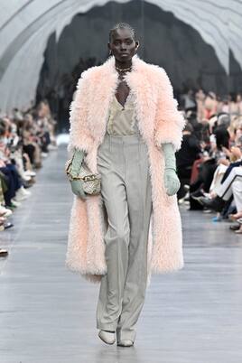 Sheer ruffled silk chiffon top | Fendi