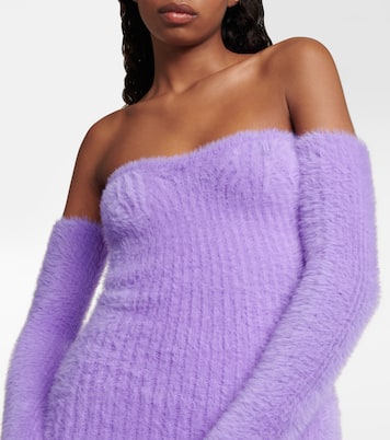 Textured minidress with gloves | Off-White