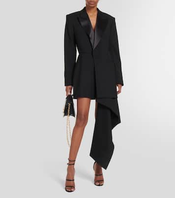 Asymmetrical wool blazer minidress | Alaïa