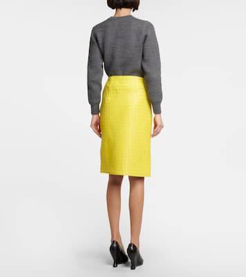 Jupe midi en cuir Intrecciato | Bottega Veneta