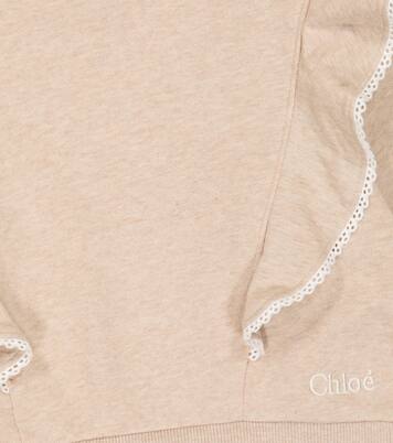 Felpa in cotone con volant | Chloé Kids