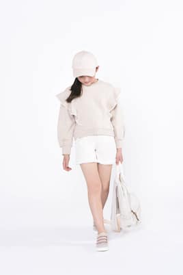 Felpa in cotone con volant | Chloé Kids