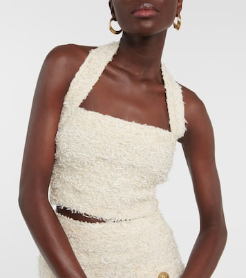 Halter-neck bouclé top | Balmain
