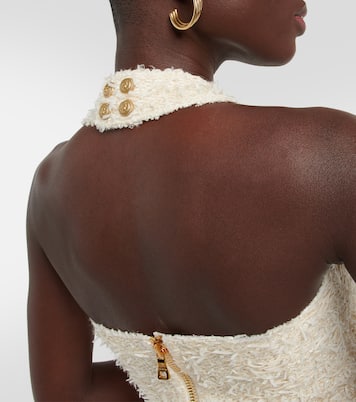 Halter-neck bouclé top | Balmain