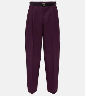 High-rise wool straight pants | Jil Sander
