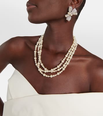 Simone Swarovski® crystal and faux pearl earrings | Jennifer Behr