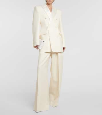 Weite High-Rise-Hose aus Wolle | Wardrobe.NYC