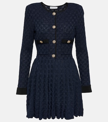 Pleated knit minidress | Self-Portrait