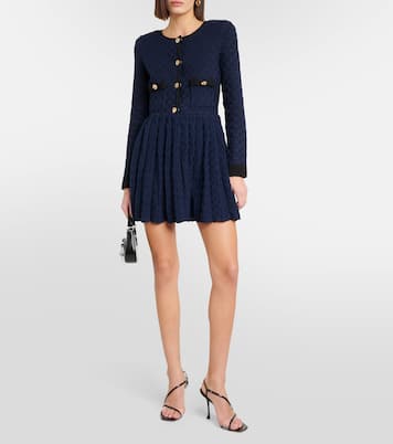 Pleated knit minidress | Self-Portrait