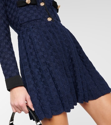 Pleated knit minidress | Self-Portrait