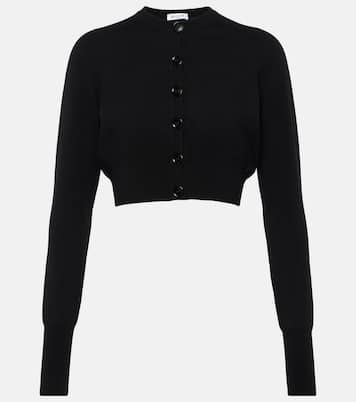 Cardigan raccourci en laine mélangée | Alaïa