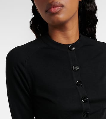 Cardigan raccourci en laine mélangée | Alaïa