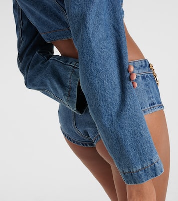 Giacca di jeans cropped con cristalli | Area