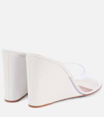 Mules Lupita Half Glass in PVC e pelle | Amina Muaddi