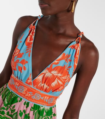 Printed tiered cotton midi dress | Farm Rio