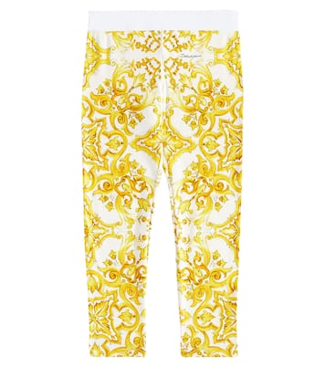 Leggings Majolica in jersey | Dolce&Gabbana Kids