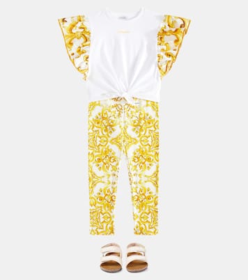 Leggings Majolica in jersey | Dolce&Gabbana Kids
