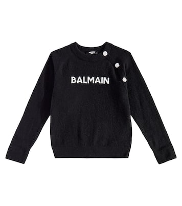 Pull en laine mélangée à logo | Balmain Kids