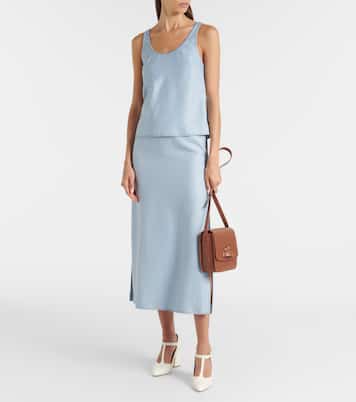 Falda midi Delfina de seda y lana | Gabriela Hearst