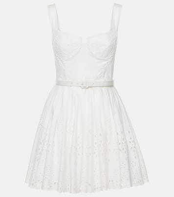 Robe en coton à broderies anglaises | Self-Portrait