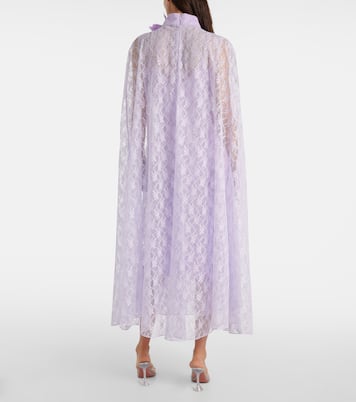 Caped floral lace midi dress  | Rodarte