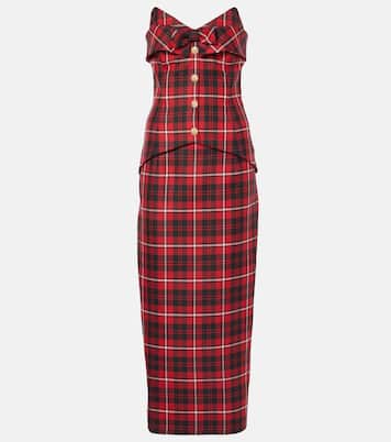 Abito midi in tartan di lana | Alessandra Rich