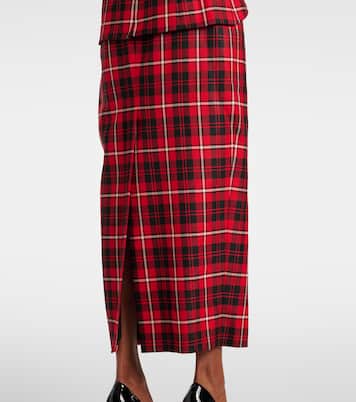 Abito midi in tartan di lana | Alessandra Rich