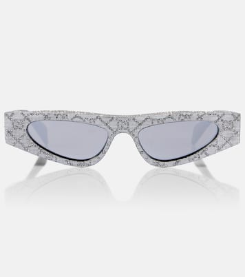 Verzierte Cat-Eye-Sonnenbrille Fashion Show GG | Gucci