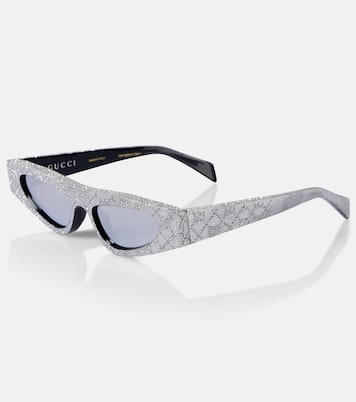 Verzierte Cat-Eye-Sonnenbrille Fashion Show GG | Gucci
