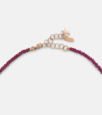 Infinite 18kt rose gold necklace with rubies and diamonds | Suzanne Kalan