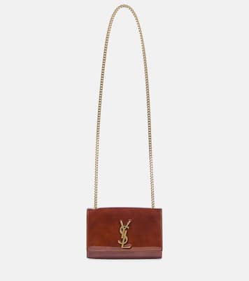 Kate Small patent leather wallet on chain in burgundy Saint Laurent Mytheresa