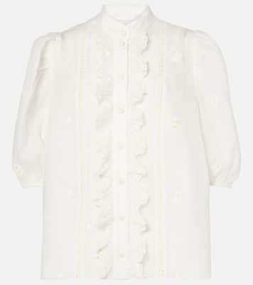 Blusa Acacia in ramia con volant | Zimmermann