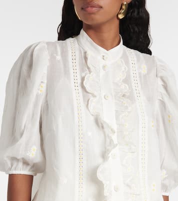 Blusa Acacia in ramia con volant | Zimmermann