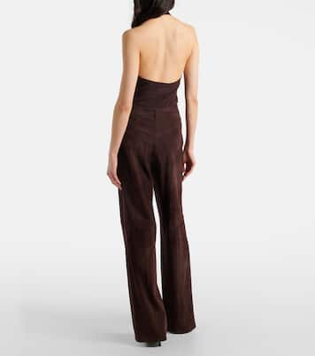 Pantaloni a gamba larga Mythéo in suede | Stouls