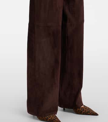 Pantaloni a gamba larga Mythéo in suede | Stouls