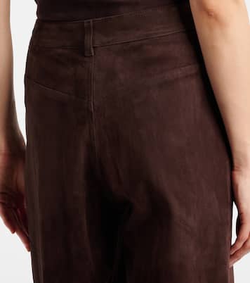 Pantaloni a gamba larga Mythéo in suede | Stouls